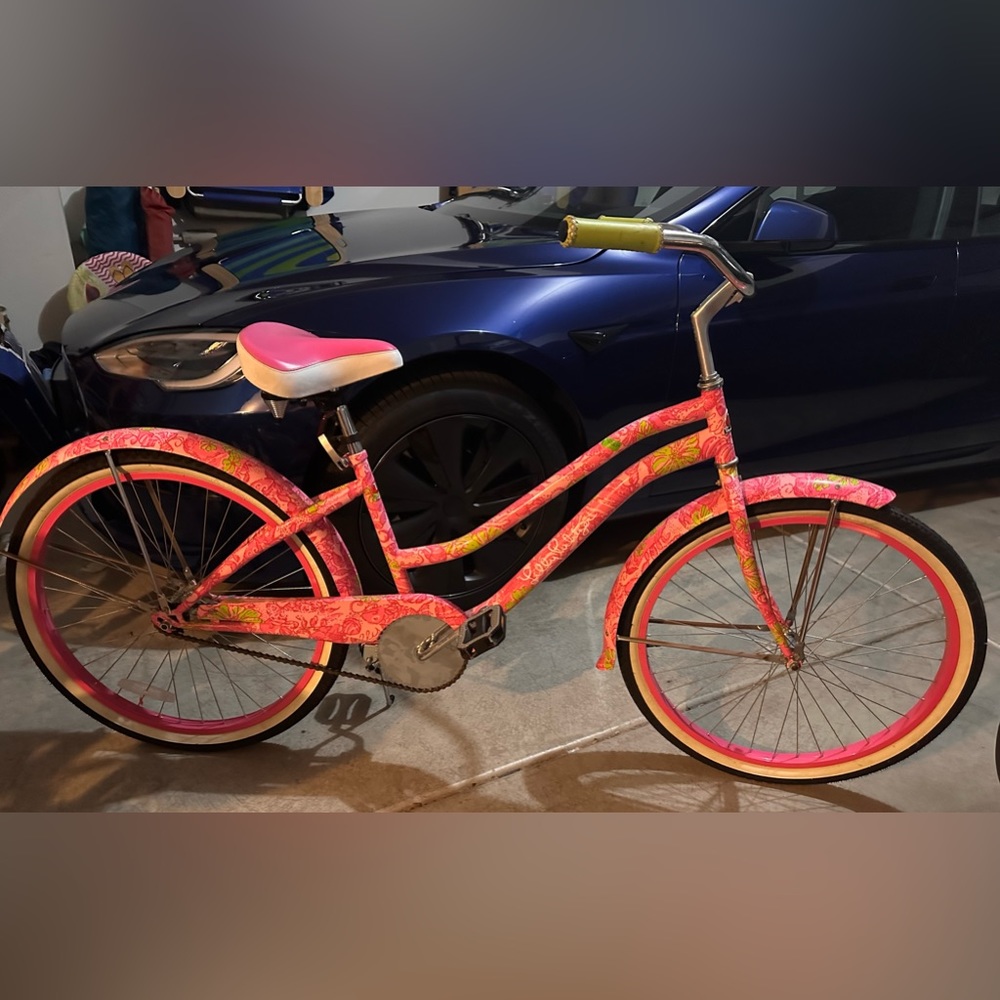 LILLY PULITZER VAN DESSEL LIMITED EDITION BEACH CRUISER BIKE BICYCLE PINK FLORAL